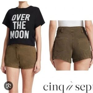 cinq a sept Brown High-Waist Casual Shorts